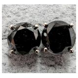APPR $1550 14K Gold 1.13g Black Diamond 2.3ct Earr