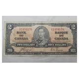 Canada $2 Banknote 1937 BC-22c Coyne Towers
