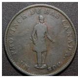 Cda Token LC-8A2 Quebec 1837 1/2 Penny Bank Token