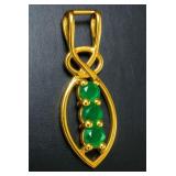 Silver Genuine Emerald 0.65ct Pendant