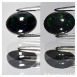 0.52ct Oval Cabochon Natural Black Opal - Color Fl
