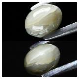 0.79ct 5.3x3.7mm Oval Cabochon Natural Green Cat's