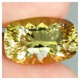 Antique Concave Cut Natural Unheated Lemon Quartz