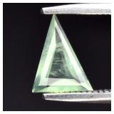0.37ct 7x5.5mm Trillion Natural Green Prehnite - M