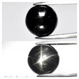 6.29ct 11mm Round Cabochon Natural Black 4 Ray Sta