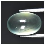 5.48ct 12.5x8.2mm Oval Cabochon Natural Green Preh