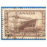 WWII Canada 1942 'Corvette' 20 Cents Stamp #260
