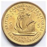 'Frances Drake' 1965 Elizabeth II 5 CENTS coin