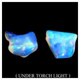 Pair 2pcs Rare AAA Floral Flash Play Of Color Crys