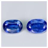 Pair 2pcs Oval Cut Natural Cornflower Blue Kyanite
