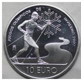 Spain 10 Euro 2002 Cross Country Skier Salt Lake C