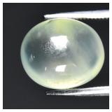6.44ct 11.3x9.5mm Oval Cabochon Natural Green Preh