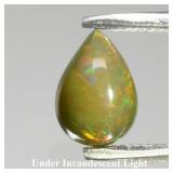0.51ct 6.7x4.7mm Pear Cabochon Natural Black Opal