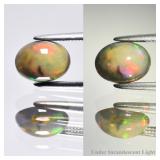 0.81ct 8x6mm Oval Cabochon Natural Black Opal - Co