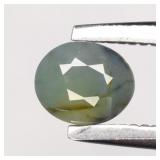 0.45ct 4.5x3.7mm Oval Natural Bluish Green Sapphir