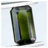 Octagon Natural Unheated Deep Green Tourmaline Moz