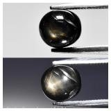 1.90ct Oval Cabochon Natural Black 6 Ray Star Sapp
