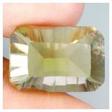 Octagon Concave Cut Natural Yellow Quartz 10.15ct
