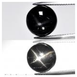 6.85ct 11mm Round Cabochon Natural Black 4 Ray Sta