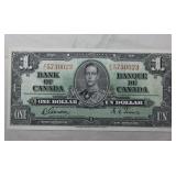 Canada $1 Banknote 1937 BC-21c Gordon Towers Uncir