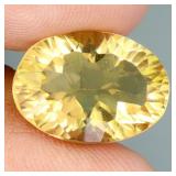 Oval Concave Cut Natural Top Yellow Citrine 8.48ct