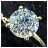 APPR $2845 10K Gold 1.98G Lab Diamond 1.65Ct Ring