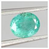 Oval Cut Natural Blueish Green Emerald 0.96ct 7x5m