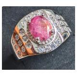 Silver 5.82g Ruby 1ct Ring Retail Value $400