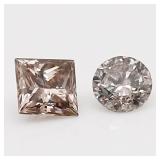 APPR $700 0.3 Ct Princess / Round Brilliant (2) Di