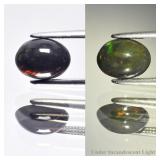0.80ct 8.2x6mm Oval Cabochon Natural Black Opal -