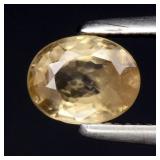 0.66ct 5.5x4.3mm Oval Natural Yellow Zircon - Unhe