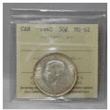 ICCS Canada Fifty Cents 1940 MS-62