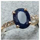 APPR $1500 10K Gold 1.89g Sapphire 1.4ct Dia 0 Siz