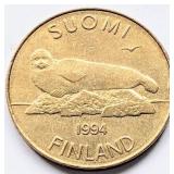 Finland 1994, 5 MARKKAA coin 24.5mm