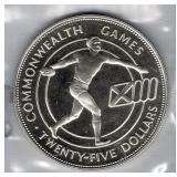 925 Silver Coin 1986 Barbados 25 Dollars