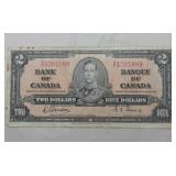 Canada $2 Banknote 1937 BC-22b Gordon Towers