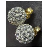 10K Gold 0.6g Crystal Earrings