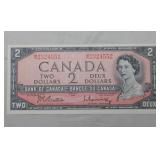 Canada $2 Banknote 1954 BC-38b Beattie Rasminsky U