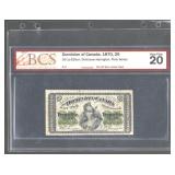 BCS VF20 Canada 1870 25C Note
