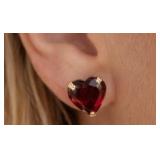 Silver 1.36g Garnet 2ct Gold-Plated Heart