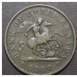 Canada PC-6A1 Upper Canada 1850 Penny Token Br719