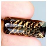 Octagon Concave Cut Natural Clean Smoky Quartz Bra