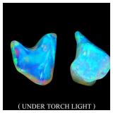 Pair 2pcs Rare AAA Floral Flash Play Of Color Crys