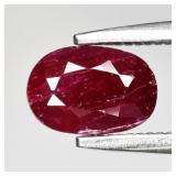 0.77ct 6.5x4.5mm Oval Natural Purplish Red Ruby -