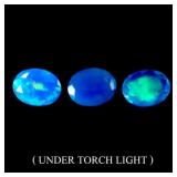 Rare Oval Natural Rainbow Blue Fire Opal Ethiopia