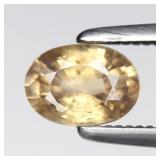 0.69ct 5.5x4mm Oval Natural Yellow Zircon - Unheat