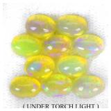 Oval Cab AAA Floral Flash Play Of Color Crystal Fi