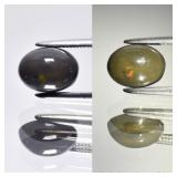 1.01ct 8.2x6mm Oval Cabochon Natural Black Opal -