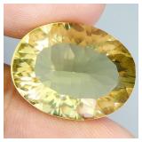 Oval Concave Cut Natural Unheated Lemon Quartz Bra