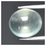 5.26ct 10.7x9.2mm Oval Cabochon Natural Green Preh